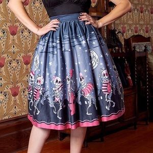 Pinup Couture Petite Bella Skirt Skeleton Band